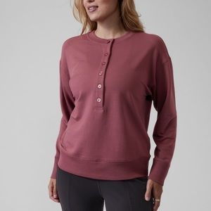 NWT Athleta Balance Henley Sweatshirt